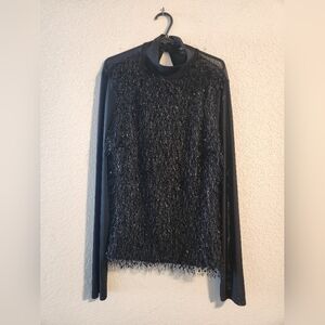 Gracia NWT Women’s Fringe front Mesh back & sleeves top size medium